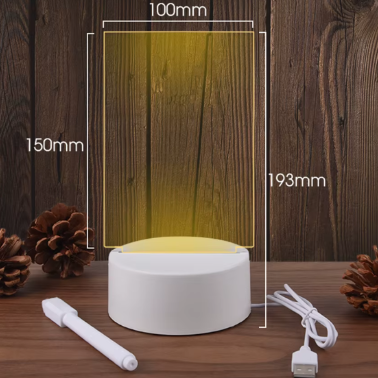 Luz Nocturna Acrílica Borrable