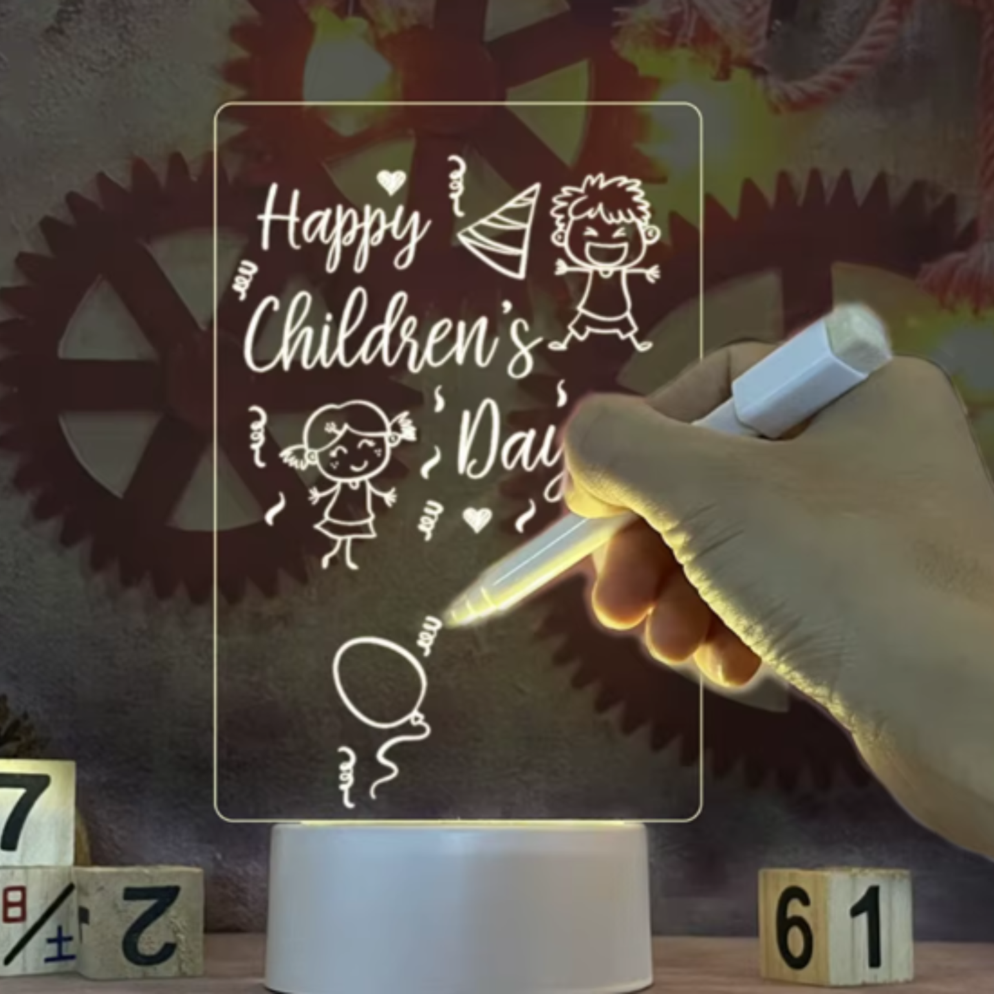 Luz Nocturna Acrílica Borrable